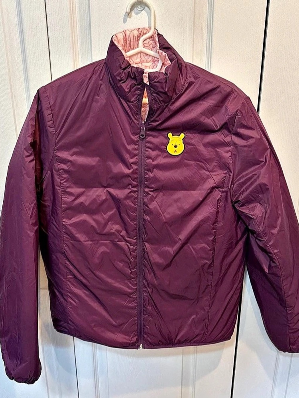 Disney Reversible Pooh Puffer Jacket Purple & Pink